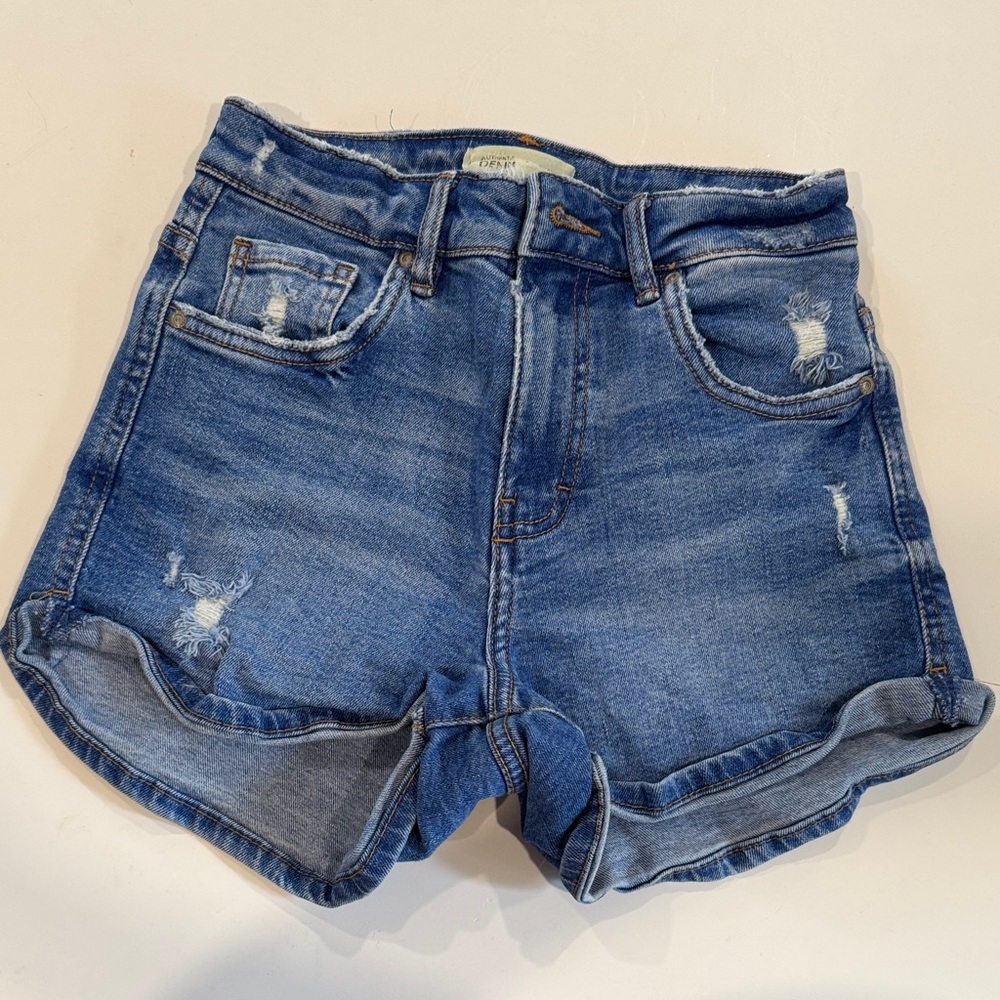 Zara Distressed Blue Jean Shorts Size 23